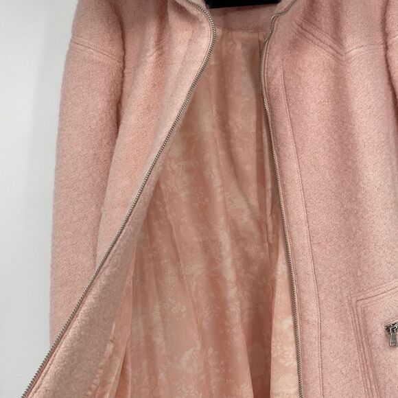 Jessica Simpson Tenth Anniversary Edition Wool Blend Zip Front Over Coat Pink XL - Picture 12 of 16